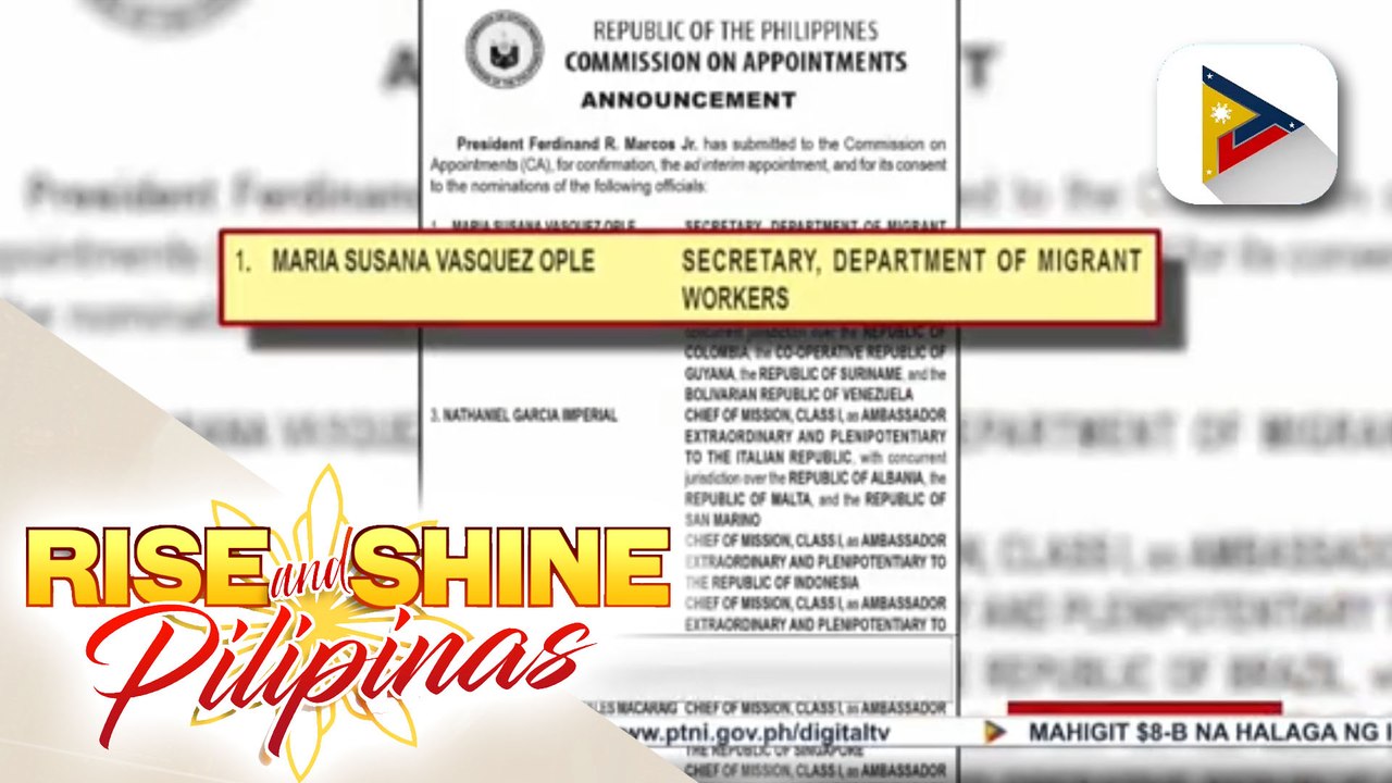 Kumpirmasyon ng Ad Interim appointments ng ilang opisyal ng gobyerno, isinumite na sa CA
