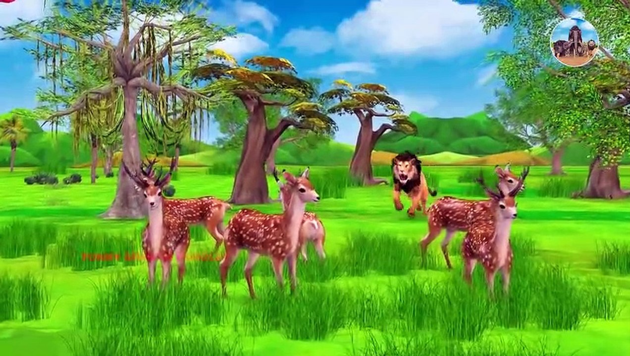 Giant Mammoth Vs Lion   Mammoth Elephant And Eagle Helps to Flower Deer Family - Animals Doodles