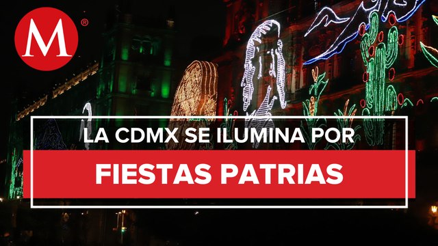 !Listos para las fiestas patrias! Encienden luces en el Zócalo de la CdMx