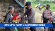 Polres Lamtim Bagikan Puluhan Paket Sembako Ke Masyarakat Terdampak Langsung Kenaikan Harga BBM