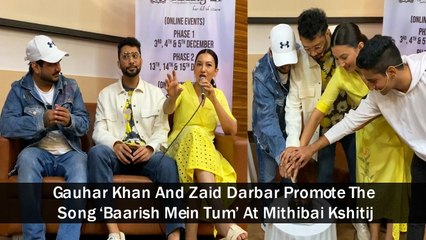 Gauhar Khan And Zaid Darbar Promote The Song ‘Baarish Mein Tum’ At Mithibai Kshitij