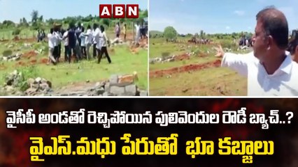 వైసీపీ అండతో రెచ్చిపోయిన పులివెందుల రౌడీ బ్యాచ్..? వైఎస్.మధు పేరుతో  భూ కబ్జాలు | Puttaparthi | ABN