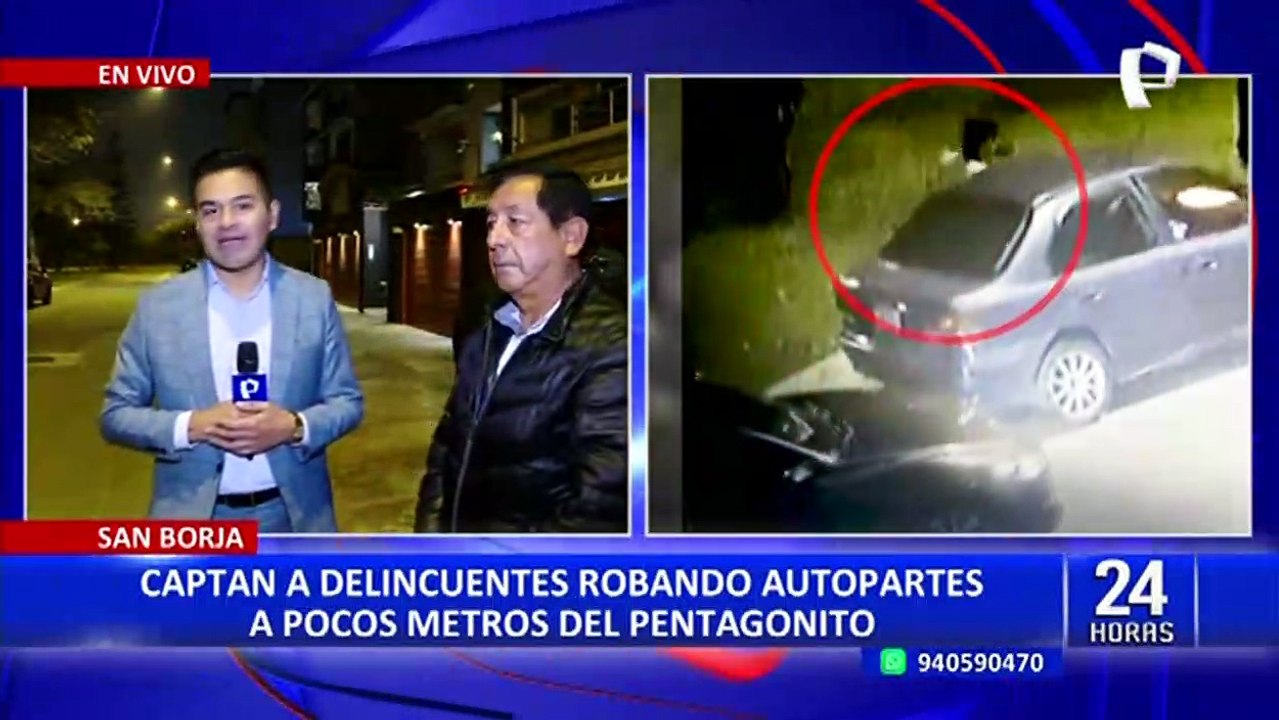 San Borja: Delincuentes roban autopartes de vehículo a pocos metros del Pentagonito