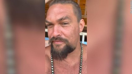 Jason Momoa shaves his head the help the environment.