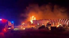 Cotton road train fire at Hay South