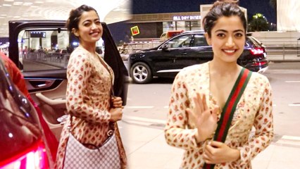 Rashmika Mandanna In Stunning Lehenga Seen At Mumbai Airport