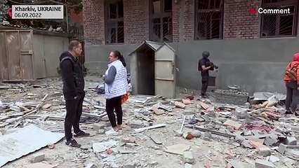 War in Ukraine , Russian troops launched a missile attack on Kharkov in a residential building