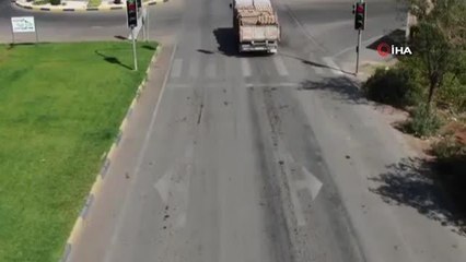 Araçlar drone ile denetlendi