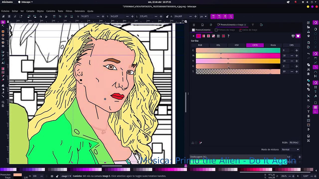 Processo de pintura de desenho com Inkscape (besier)