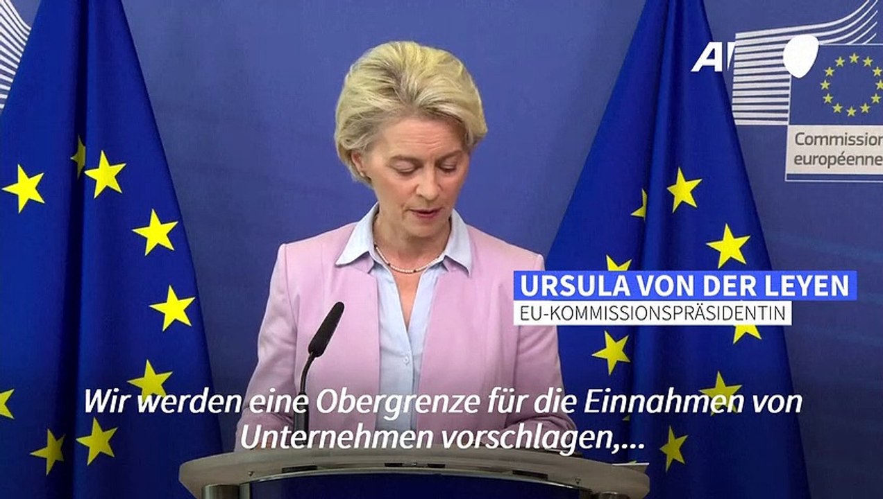 Von der Leyen will übermäßige Gewinne von Stromfirmen umverteilen