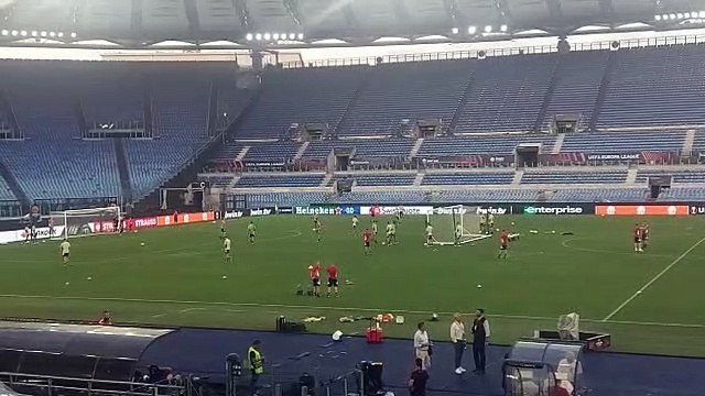 Lazio - Feyenoord, la rifinitura all'Olimpico degli olandesi