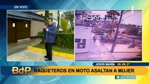 Jesús María: raqueteros en moto interceptan a mujer y con arma de fuego la asaltan