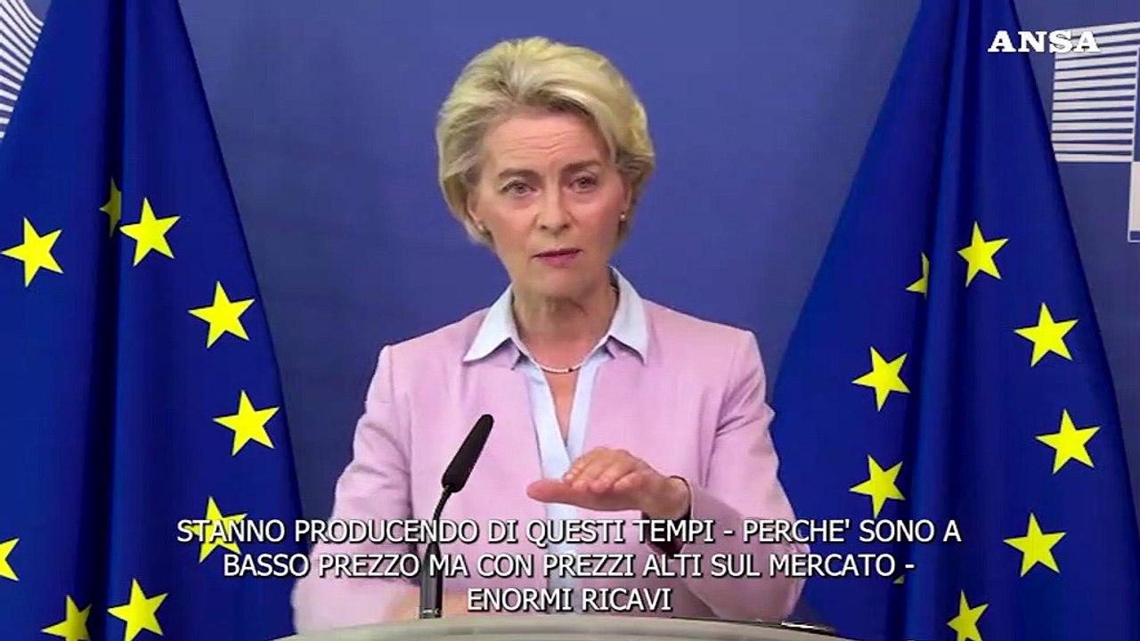 Energia, Von der Leyen: "Cinque misure contro la crisi"