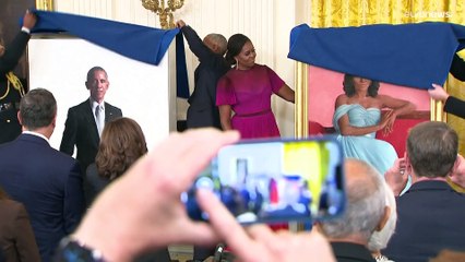 Les portraits du couple Obama dévoilés à la Maison-Blanche