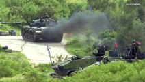 شاهد: الجيوش الثلاثة لقوات تايوان تجري تدريبات بالذخيرة الحية في ظل توتر مع الصين