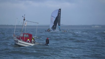 LA SOLITAIRE DU FIGARO 2022 : NILS PALMIERI /  TEAMWORK - ARRIVÉE À SAINT-NAZAIRE