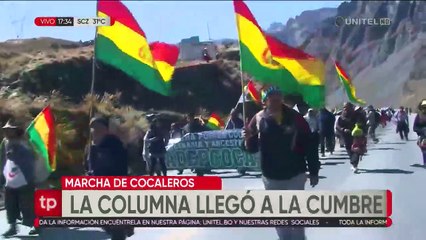 La marcha de Adepcoca llega a la Cumbre y se preparan para descender a La Paz este jueves