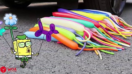 Please Noo Crushing Spongebob vs Kinder Surprise Eggs  Crushing Crunchy & Soft Things by Car