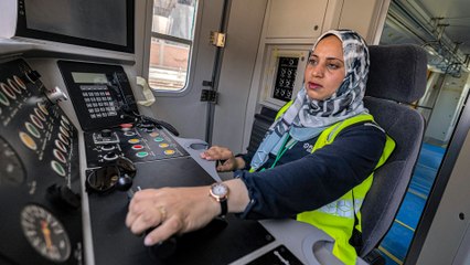 Women drive Egypt metro for the first time