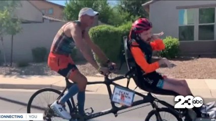 Two friends bond over upcoming Ironman contest