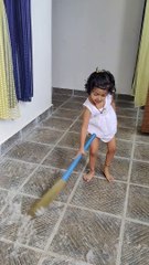 Baby cleaning her house to make her mom Happy 