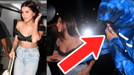 Tara Sutaria Mystery Boy संग Black Revealing Top में आई नजर,Face Hide करते VideoViral|*Entertainment