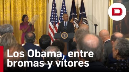 Los Obama revelan sus retratos oficiales entre bromas y vítor