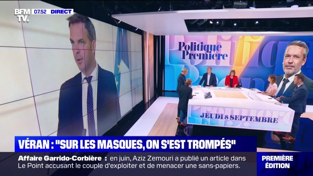 Olivier Véran fait son mea culpa sur les masques dans un livre à paraître aujourd'hui