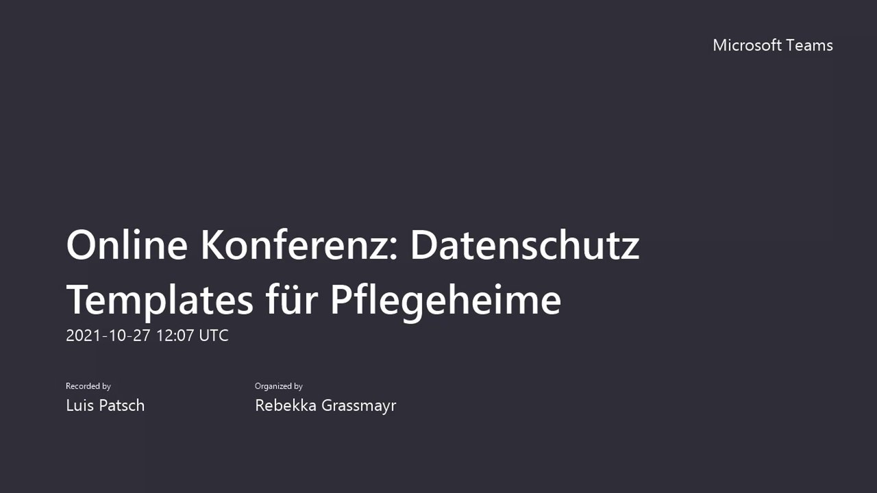Online Konferenz - Datenschutz Templates für Pflegeheime