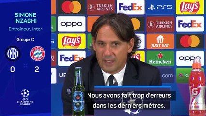 Groupe C - Inzaghi : "C'est clair que nous avons rencontré la meilleure équipe d'Europe"
