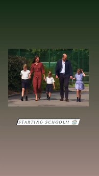Le prince Louis refuse de tenir la main de son papa le prince William - La rentrée des classes à Lambrook School pour George, Charlotte et Louis avec leurs parents Kate et William. ©PA