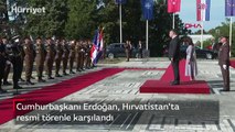 Cumhurbaşkanı Erdoğan, Hırvatistan'ta resmi törenle karşılandı