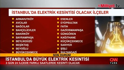 İstanbul'da büyük elektrik kesintisi! 24 ilçe, 8 saati bulabilir