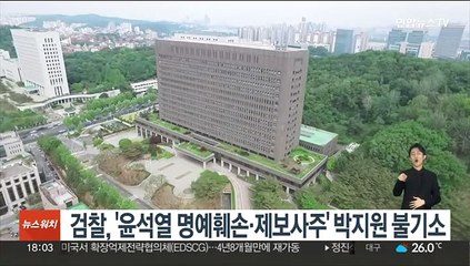 검찰, '윤석열 명예훼손·제보사주' 박지원 불기소