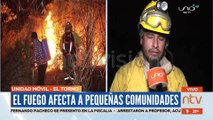 Bomberos tratan de contener incendio forestal en el municipio de El Torno.