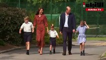 الأمير ويليام وزوجته كايت يصطحبان أطفالهما إلى مدرستهم الجديدة