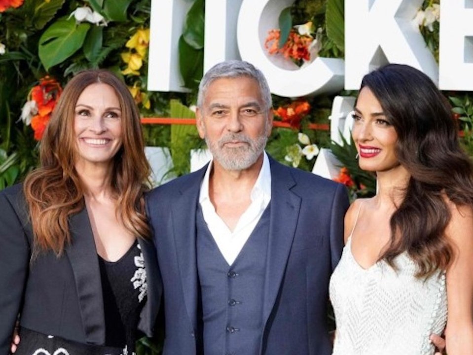 George, Amal und Julia: Trio strahlt in London um die Wette