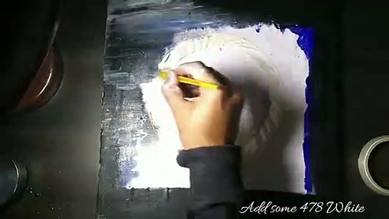 Boat shadow Under Moon light painting || sea painting time laps || boat shadow sea painting ||acrylic painting Time laps