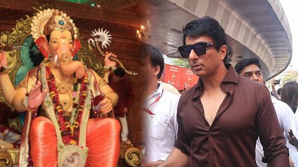 Sonu Sood Lalbaughcha Darshan Full Video Viral, बप्पा में चरणों के... |Boldsky*Entertainment