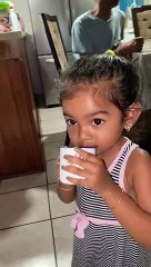 Sweet little girl asks dad if he wants cuppa tea