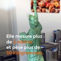 Amaury Guichon vient de réaliser la plus imposante de ses oeuvres : une statue de la Liberté en chocolat