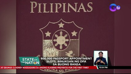 800,000 passport appointment slots, binuksan ng DFA sa buong bansa | SONA