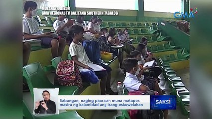 Sabungan, naging paaralan muna matapos masira ng kalamidad ang isang eskuwelahan | Saksi