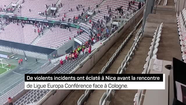 Ligue Europa Conférence - Nice-Cologne, les images du chaos