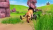 Cow Cartoon , Giant Bulls vs Giant Lions Animal Fight   Giant Bulls Rescue Cow Family from Lion Team