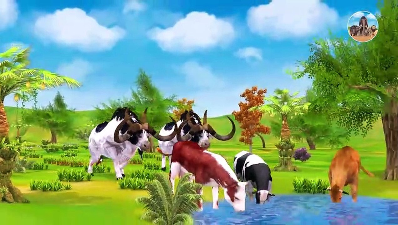 Cow Cartoon , Giant Bulls vs Zombie Mammoth Elephant Animal Fight   Mammoth Rescue Cow from Bulls