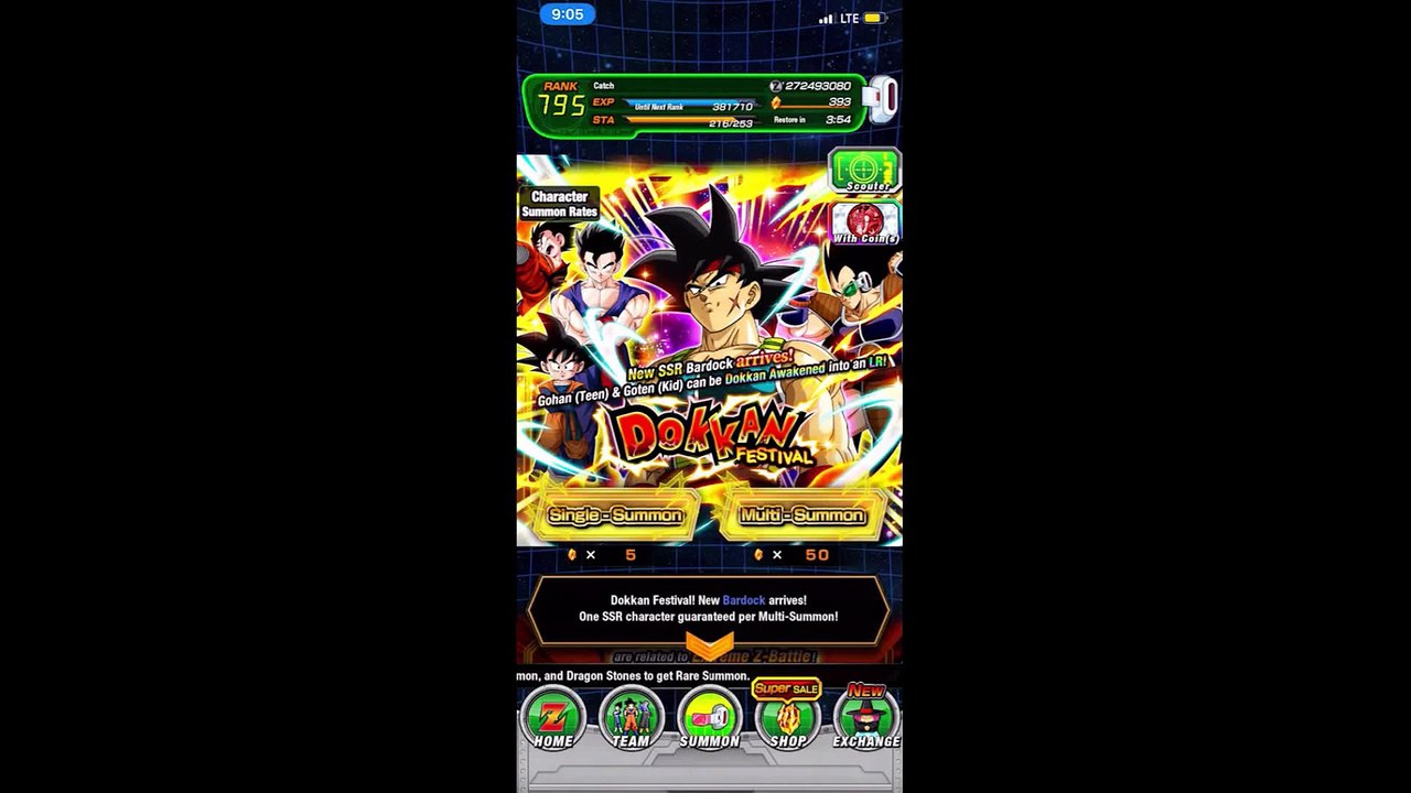 Dragon Ball Z Dokkan Battle SSJ Bardock Dokkan Festival and WT summons