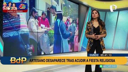 Artesano cusqueño está con paradero desconocido luego de asistir a una fiesta  religiosa