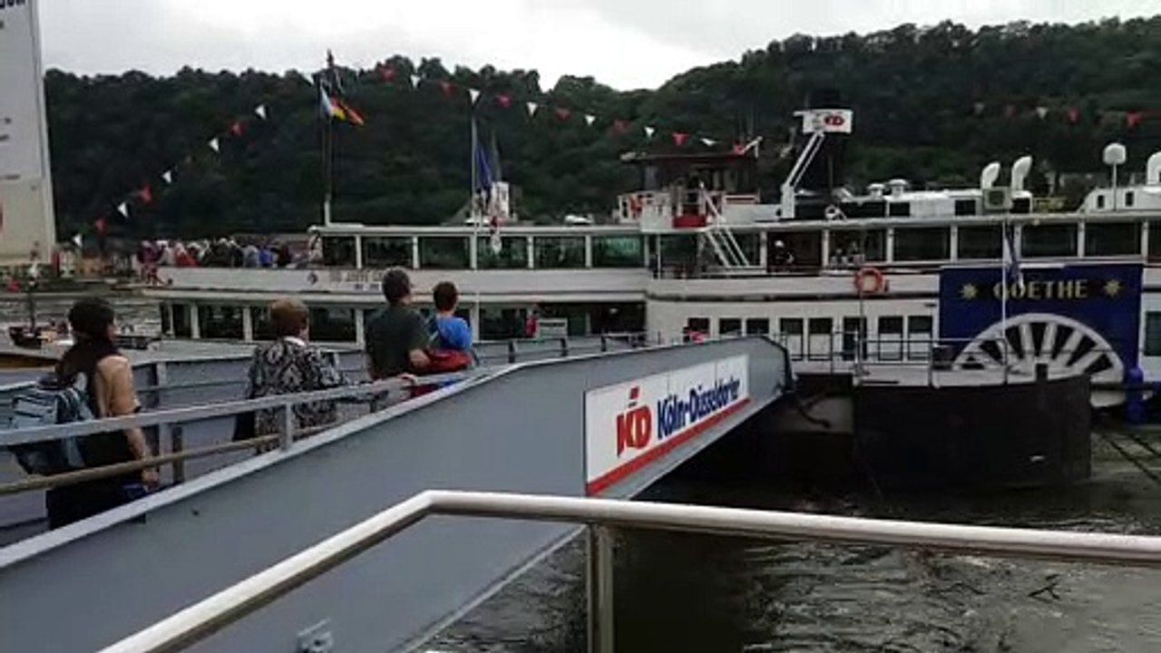 Boarding Goethe ship