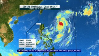 Lumakas pa bilang severe tropical storm ang bagyong Inday habang tinatahak ang pa-Northwest sa Philippine Sea | 24 Oras News Alert
